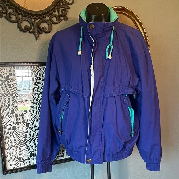 Men's Lightweight vintage 90’s Blue & Teal Shirt Jacket - Picture 1 of 6